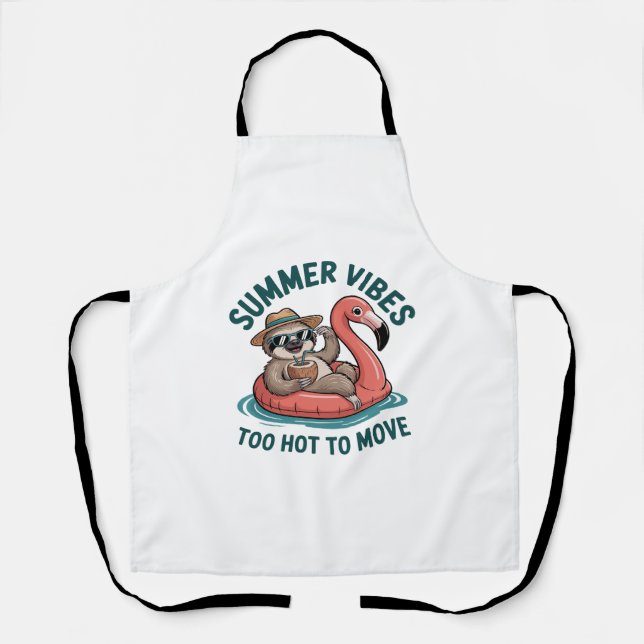 Delantal Summer Vibes Sloth Funny Lazy Float (Anverso)