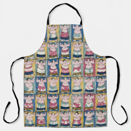 Delantal Sumo Wrestlers Art Apron