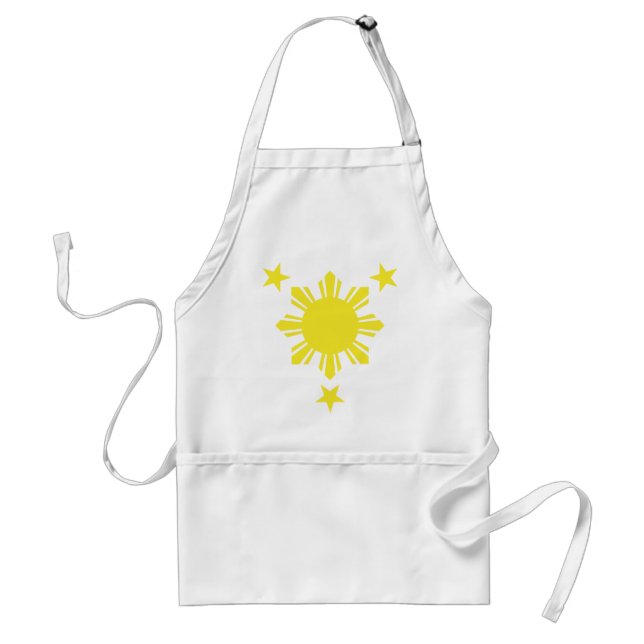 Delantal Sun básico filipino y estrellas - amarillo (Frente)