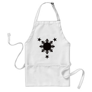Delantal Sun básico filipino y estrellas - negro