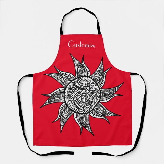 Delantal Sun Tattoo Thunder_Cove al estilo Henna (Anverso)
