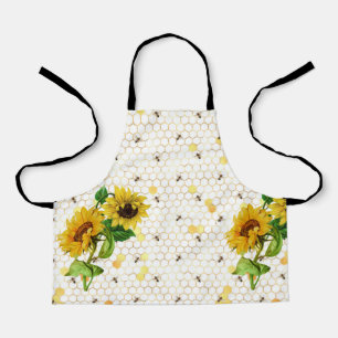 Delantal Sunflower Bee Hive Honeycomb Golden Honey Apron
