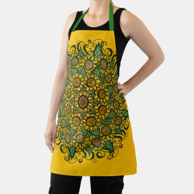 Delantal Sunflower Mandala Naturaleza Lover Sunflowers Flor (in situ)