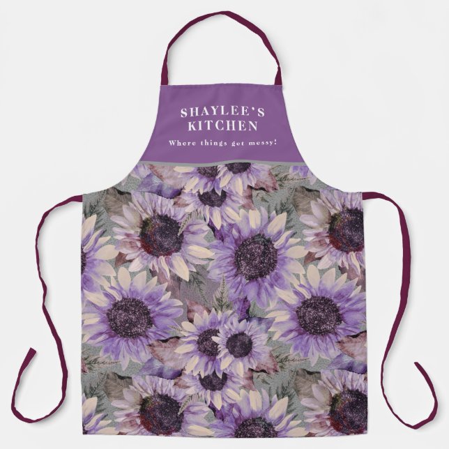 Delantal Sunflower Mauve Patterned (Anverso)