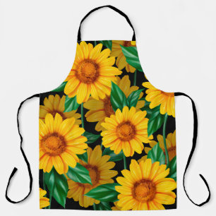 Delantal Sunflower seamless pattern. Background with yellow