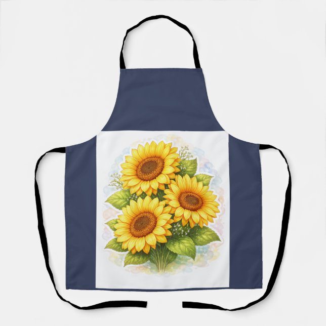 Delantal Sunflower Watercolour Apron (Anverso)