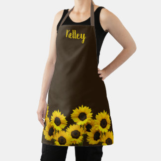 Delantal Sunflowers Brown Personalizado