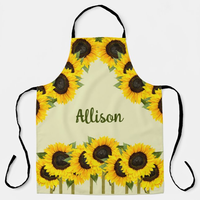 Delantal Sunflowers Country Personalizado (Anverso)