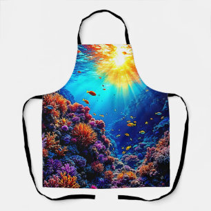 Delantal Sunlit Coral Reef Wonderland