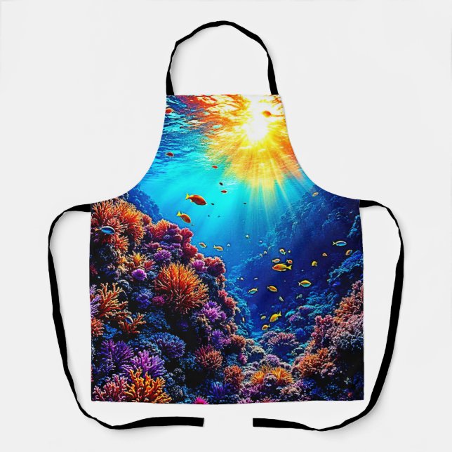 Delantal Sunlit Coral Reef Wonderland (Anverso)