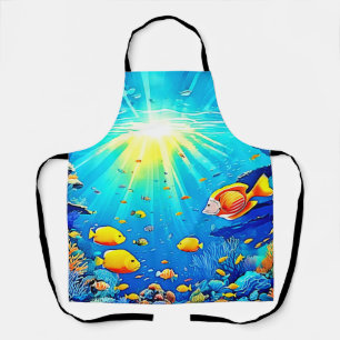 Delantal Sunlit Reef Life Glow Art