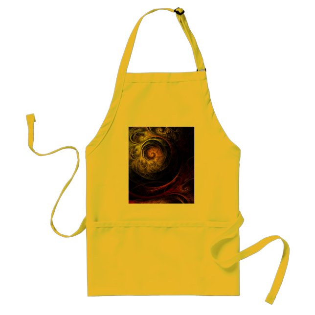 Delantal Sunrise Floral Red Abstract Art Apron (Frente)