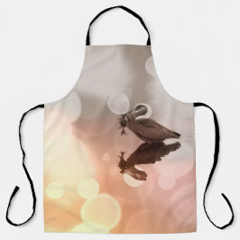 Delantal Sunrise Great Blue Heron Reflection Fisherman Fish