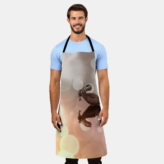 Delantal Sunrise Great Blue Heron Reflection Fisherman Fish (Gastado)