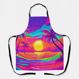 Delantal Sunset azul y Naranja