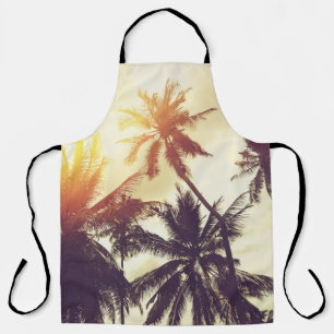 Delantal Sunset tropical: Palm Silhouette Vintage