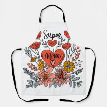 Super Mom Floral Apron