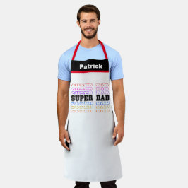 Delantal Súper papá apilado Baker Dad BBQ Chef