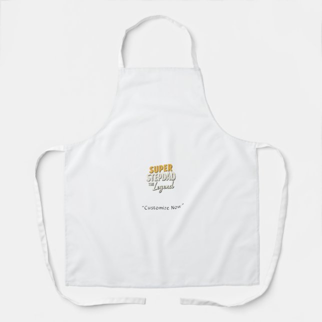 Delantal Super Step Dad la Leyenda – Regalo BBQ (Anverso)