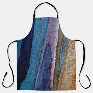 Delantal Superficie pintada de azul y marrón