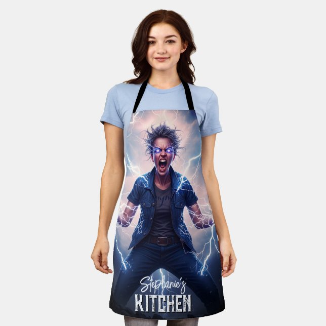 Delantal Superhero Lightning Energy Woman  (Gastado)