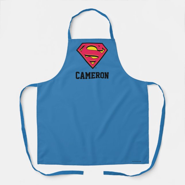 Delantal Superman S-Shield | Logo clásico 2 | Añadir su nom (Anverso)