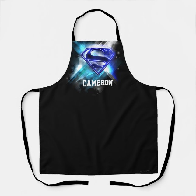 Delantal Superman Stylized | Logo de Blue White Crystal (Anverso)
