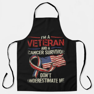 Delantal Superviviente de cáncer veterano no me subestimes