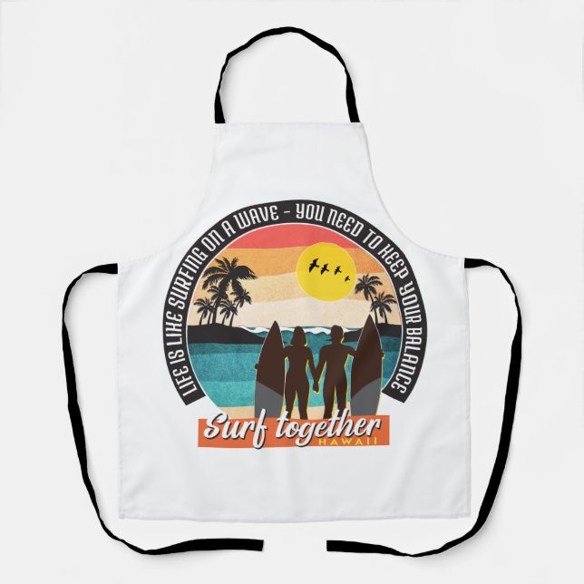 Delantal Surf juntos - Mantenga su equilibrio (Anverso)