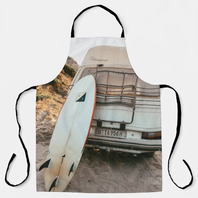 Delantal Surfboard blanco y negro (Anverso)