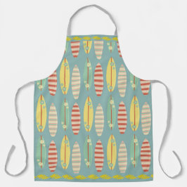 Delantal Surfboard, Hibiscus Flowers Stripes Stitps