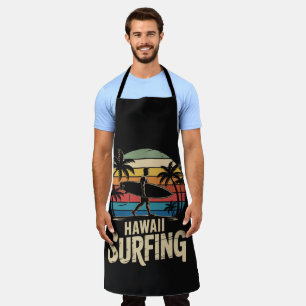 Delantal surfing hawaiano retro - surfista de playa vintage