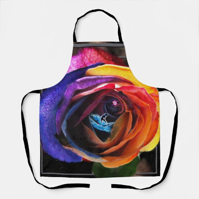 Delantal Surfing the Rainbow Rosa (Anverso)