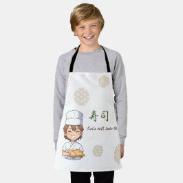 Delantal Sushi Birthday Party Invitation with Cute Anime