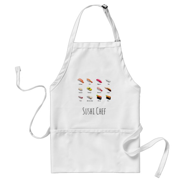 Delantal Sushi Chef cocina japonesa tabla de sushi (Frente)