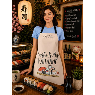 Delantal Sushi Es Mi San Valentín , Sushi