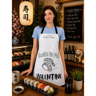 Delantal Sushi Es Mi San Valentín , Sushi