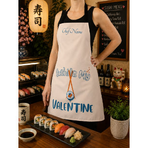 Delantal Sushi Es Mi San Valentín, sushi