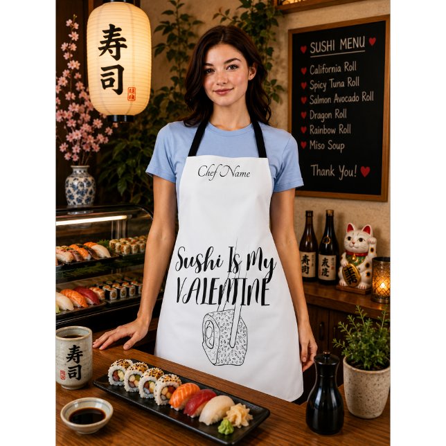 Delantal Sushi Es Mi San Valentín , sushi (Subido por el creador)