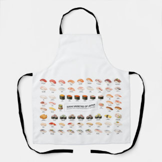 Delantal Sushi Guide Apron – Japanese Food Chart