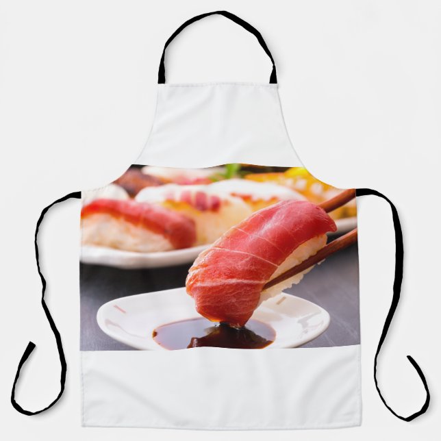 Delantal Sushi Moment Apron – Tuna Dive in Soy Sauce (Anverso)