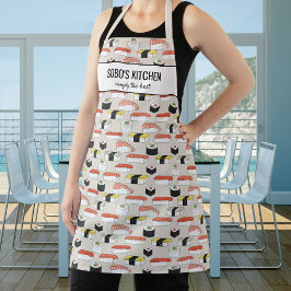 Delantal Sushi Restaurant Chef Sobo's Kitchen Personalizado