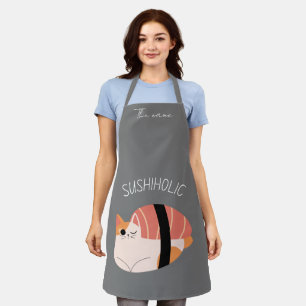 Delantal sushiholic, gato sushi
