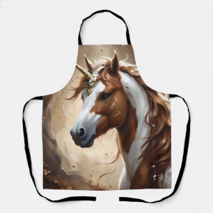Delantal Susurros de la Unicornio de la Fantasía Marrón y B