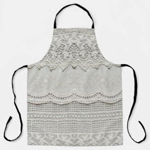Delantal Sutil encaje blanco, cierre textil.