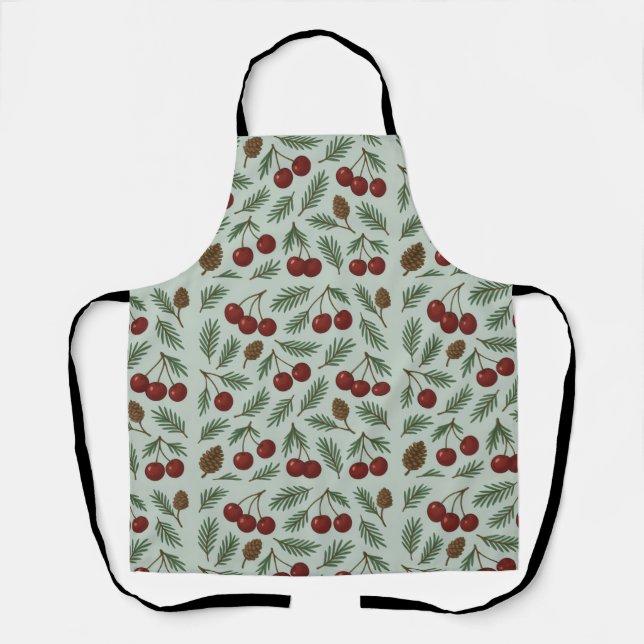 Delantal 🌿 Sweet Cherry Woodland Holiday Collection (Anverso)