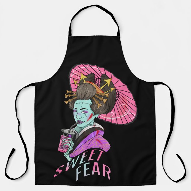 Delantal Sweet Fear Geisha Chica Zombie (Anverso)