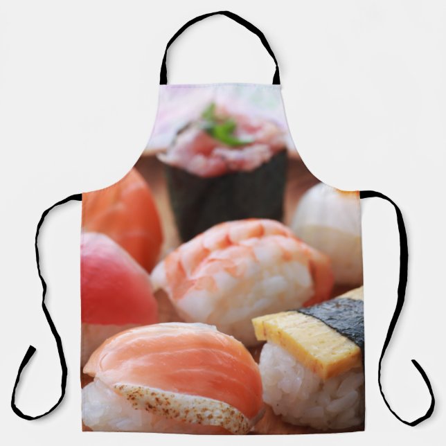Delantal Sweet Sushi Platter Apron – Soft and Tasty Vibes (Anverso)