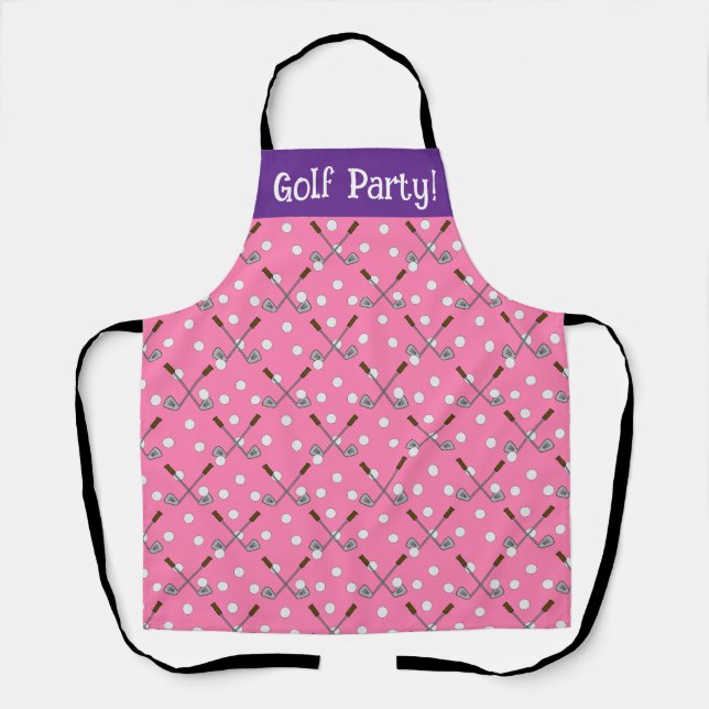 Delantal Swing & Sizzle: Apron, Fiesta de golf Personalizad (Anverso)