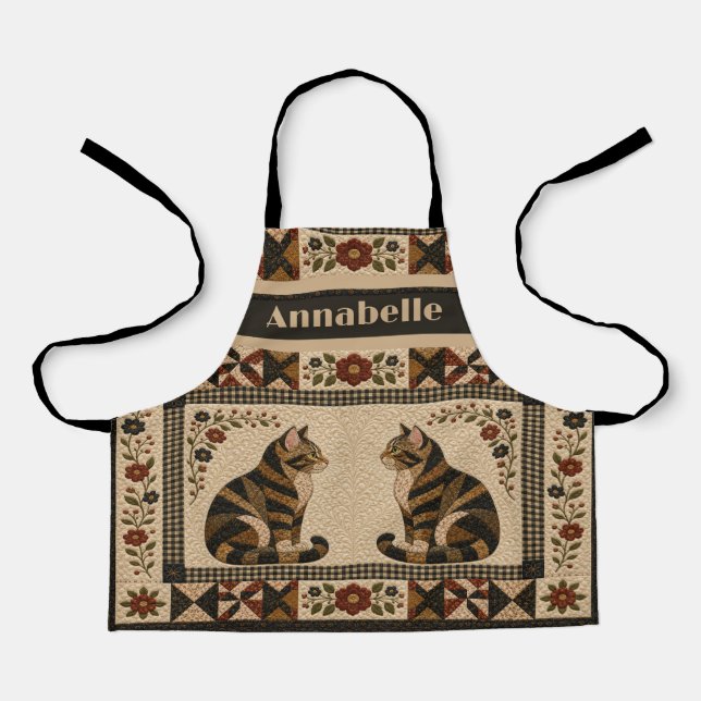 Delantal Tabby Cat Quilt (Anverso)